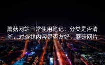 蘑菇网站日常使用笔记：分类是否清晰，对查找内容是否友好，蘑菇网片