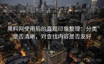 黑料网使用后的直观印象整理：分类是否清晰，对查找内容是否友好