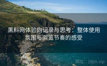 黑料网体验向记录与思考：整体使用氛围与浏览节奏的感受