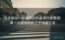 白虎网站一区使用后的直观印象整理：第一次使用时的上手难度记录