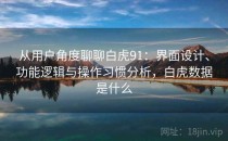 从用户角度聊聊白虎91：界面设计、功能逻辑与操作习惯分析，白虎数据是什么