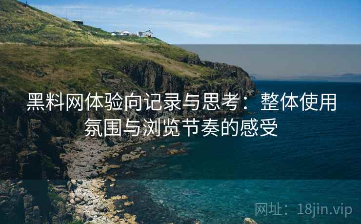 黑料网体验向记录与思考：整体使用氛围与浏览节奏的感受  第2张