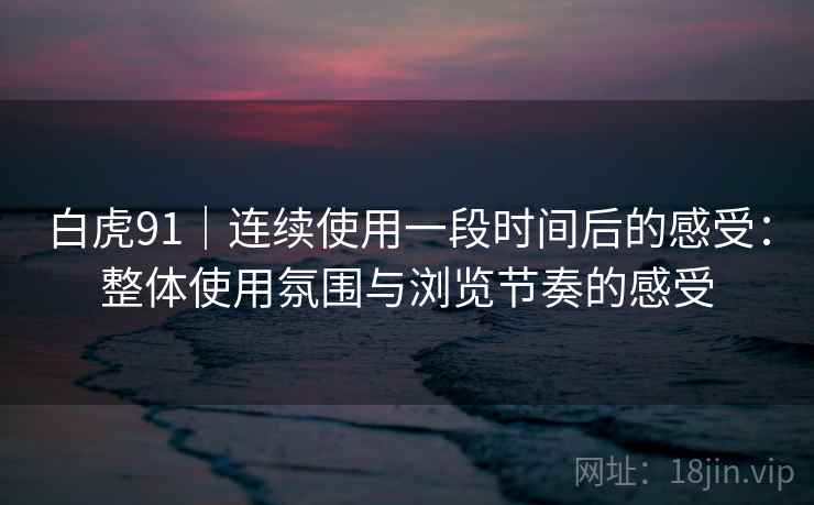 白虎91|连续使用一段时间后的感受:整体使用氛围与浏览节奏的感受 第1张 白虎91|连续使用一段时间后的感受:整体使用氛围与浏览节奏的感受 第1张