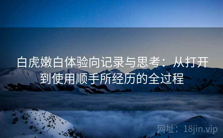 白虎嫩白体验向记录与思考:从打开到使用顺手所经历的全过程 第1张 白虎嫩白体验向记录与思考:从打开到使用顺手所经历的全过程 第1张